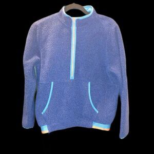 Under Armour Blue Fleece Pullover Size Medium Fall Winter Warm Mock Turtleneck